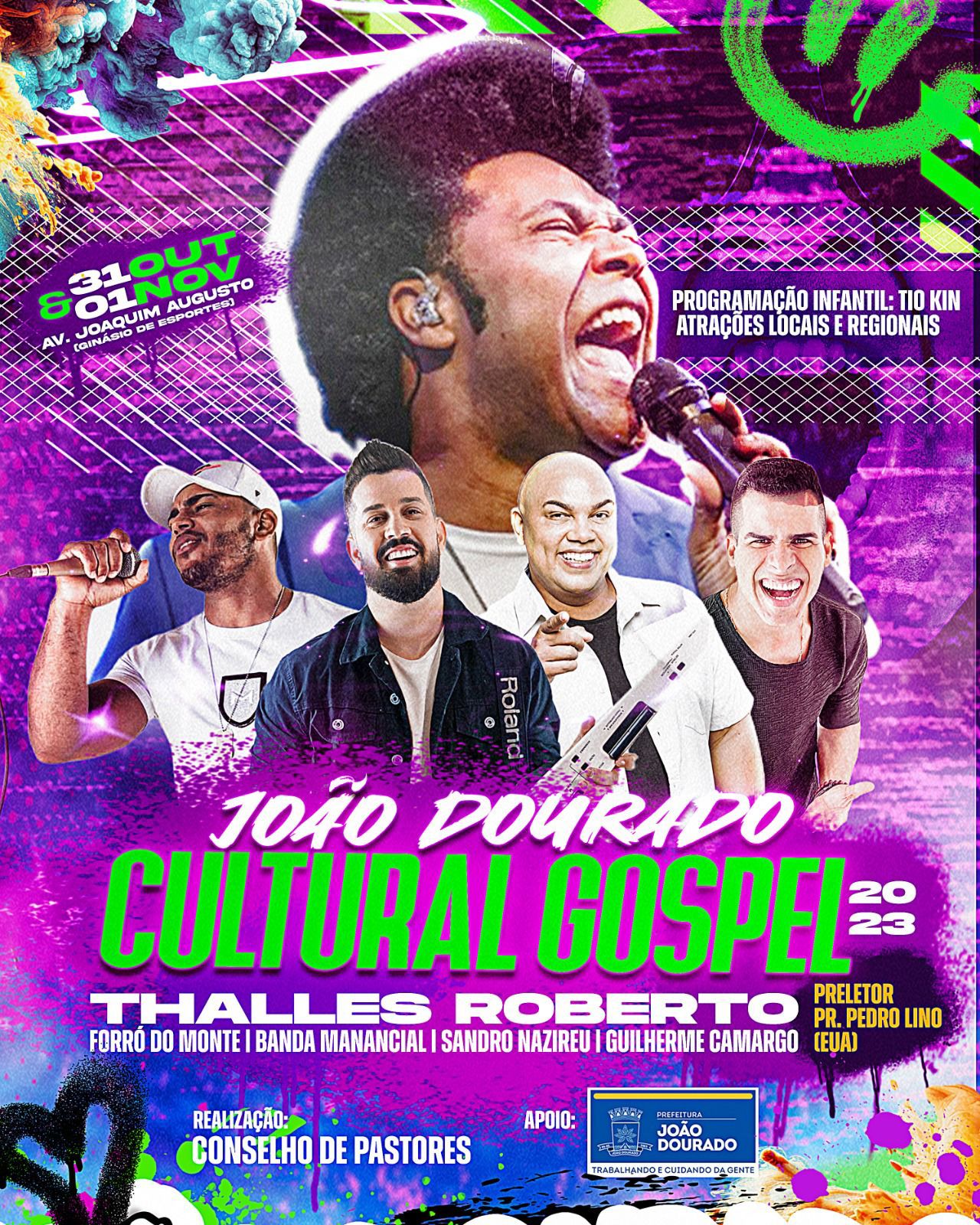 OM SHOW DE THALLES ROBERTO, O JOÃO DOURADO CULTURAL GOSPEL 2023 MARCARÁ DOIS DIAS DE PROGRAMAÇÃO NA CIDADE