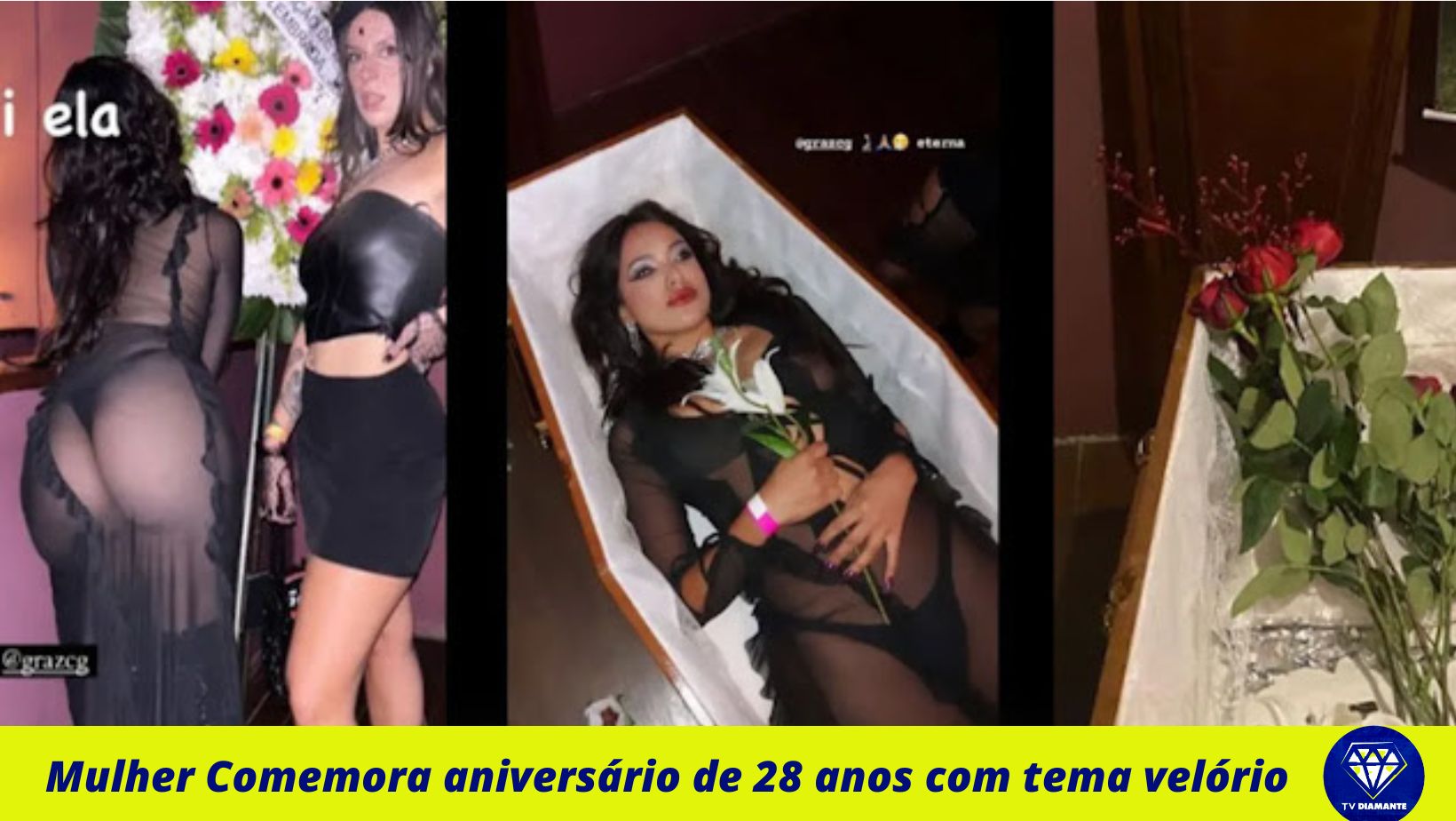 Mulher Comemora aniversário de 28 anos com tema velório