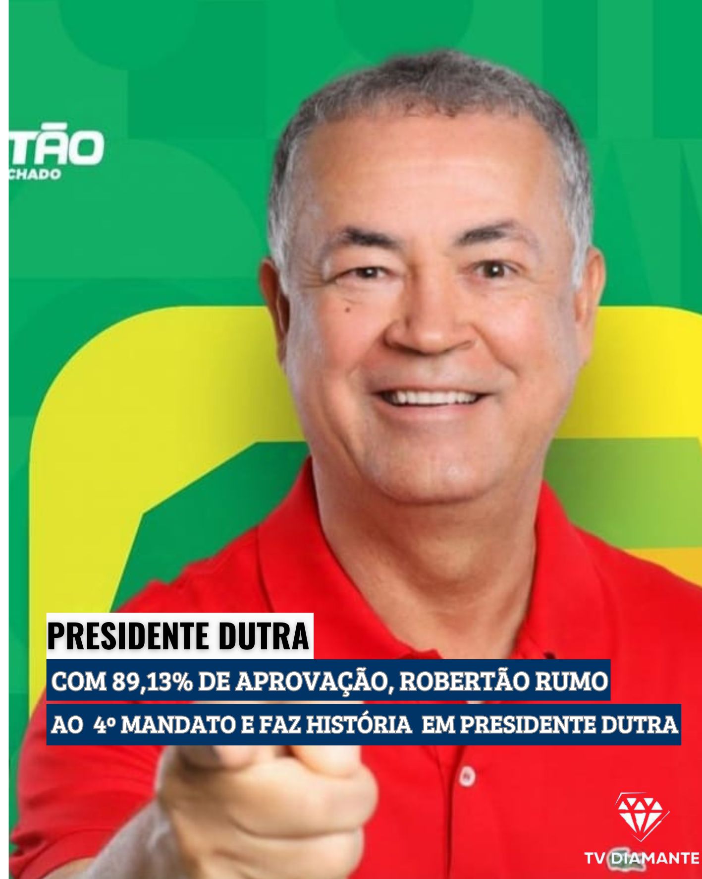 PRESIDENTE DUTRA: Com 89,13% de Aprovação, Robertão Ruma ao 4º Mandato e Faz História em Presidente Dutra