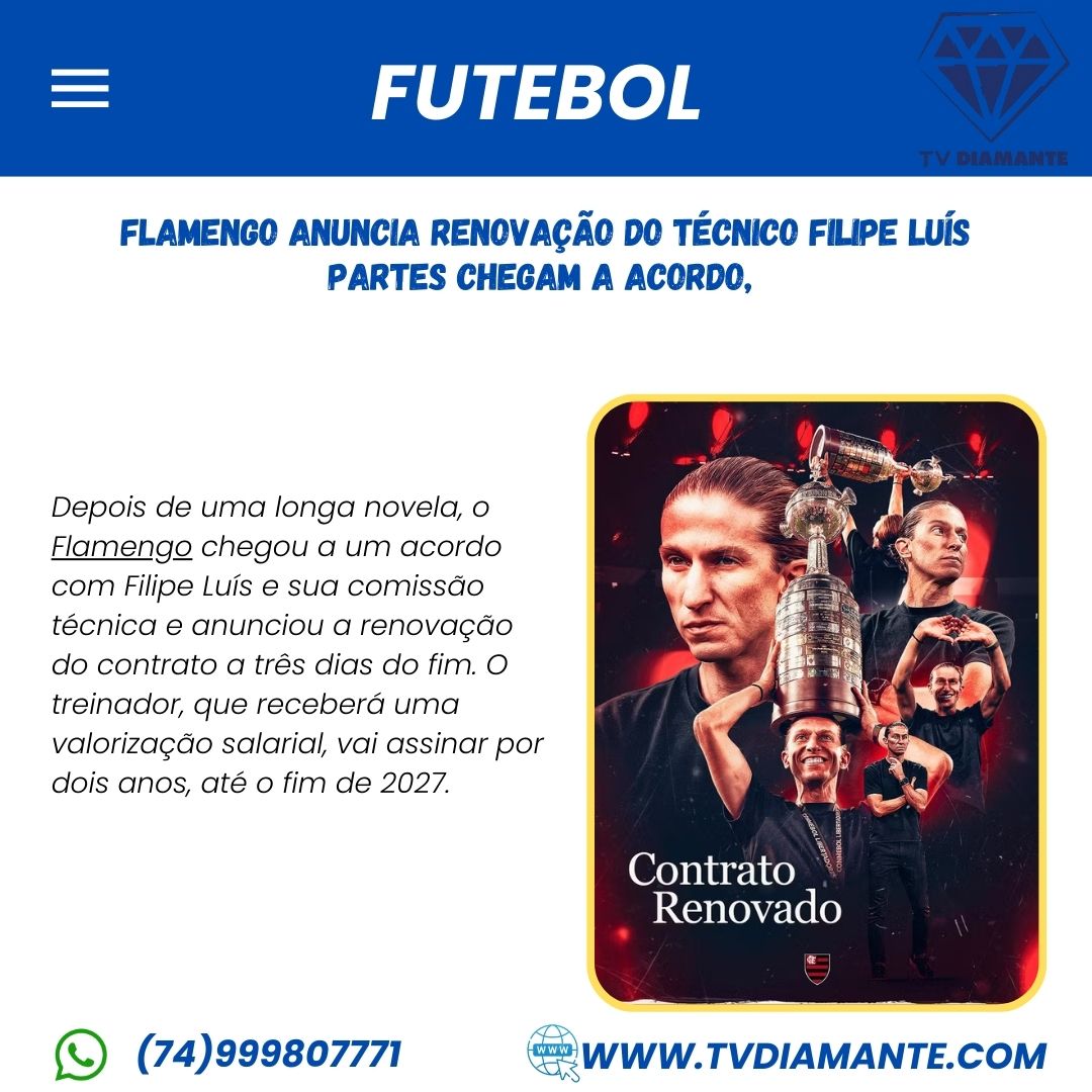 FUTEBOL: O MAIOR TREINADOR DA HISTORIA DO FLAMENGO FICA