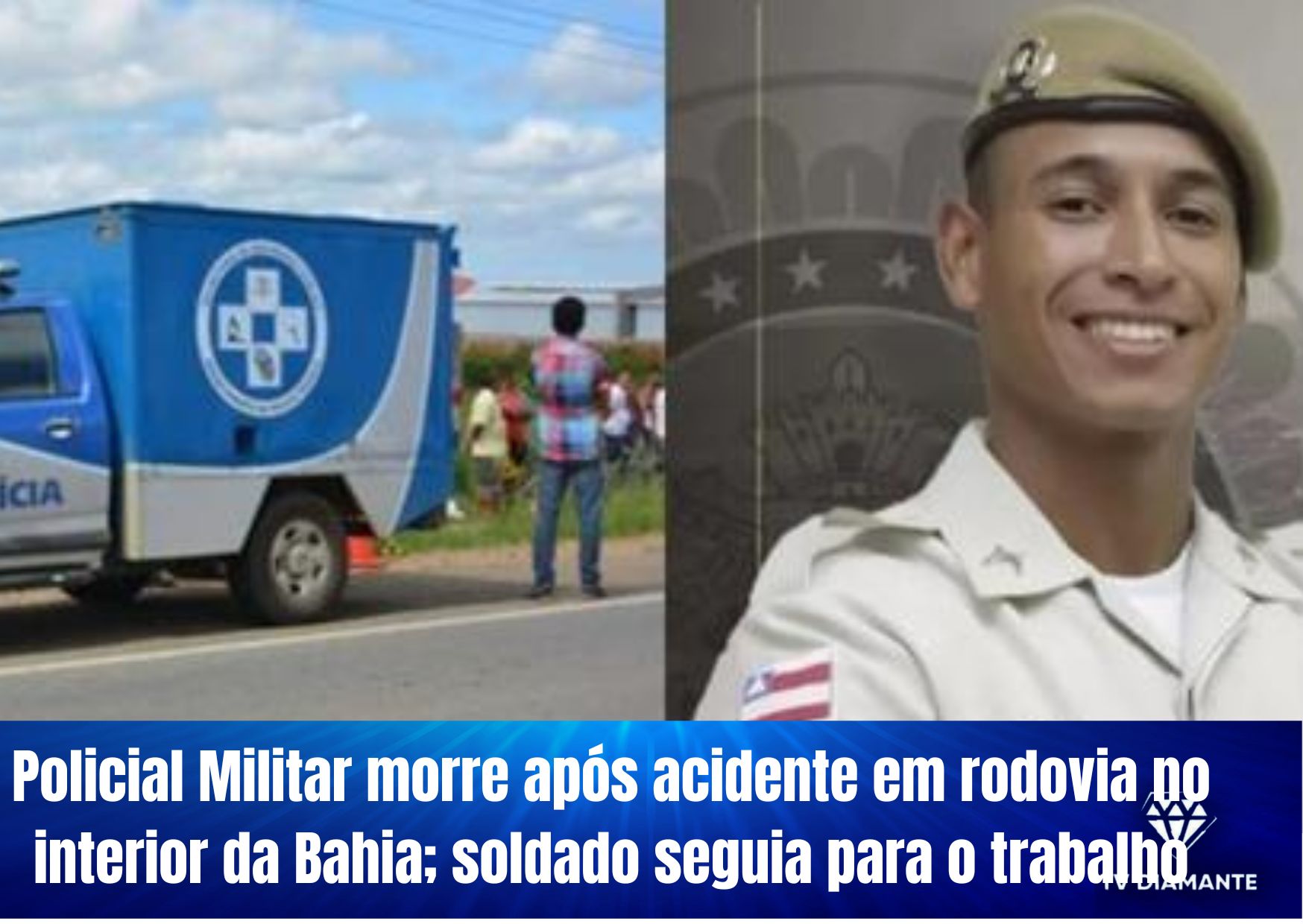 ​Policial Militar morre após acidente em rodovia no interior da Bahia; soldado seguia para o trabalho