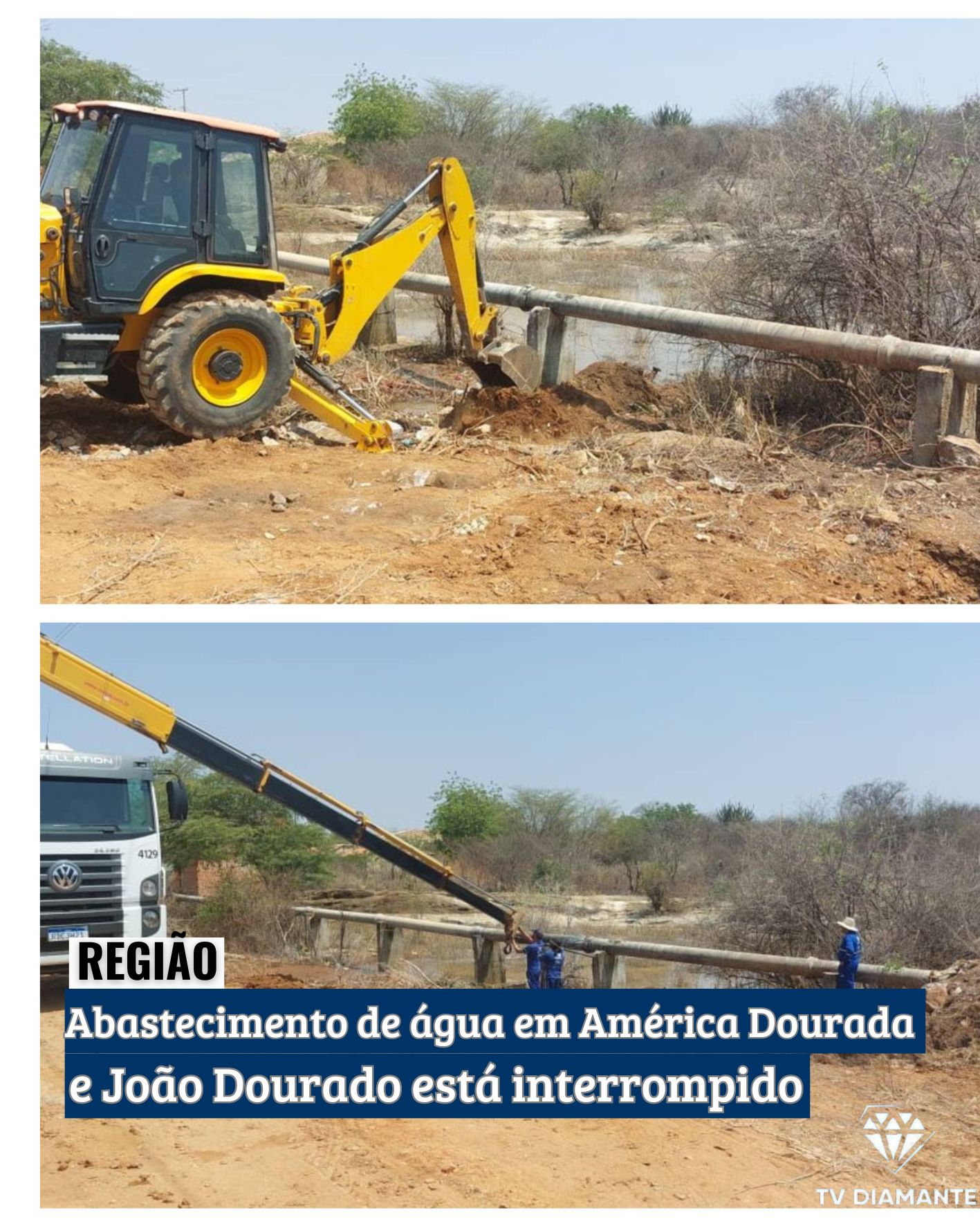REGIÃO: Abastecimento de água em América Dourada e João Dourado está interrompido