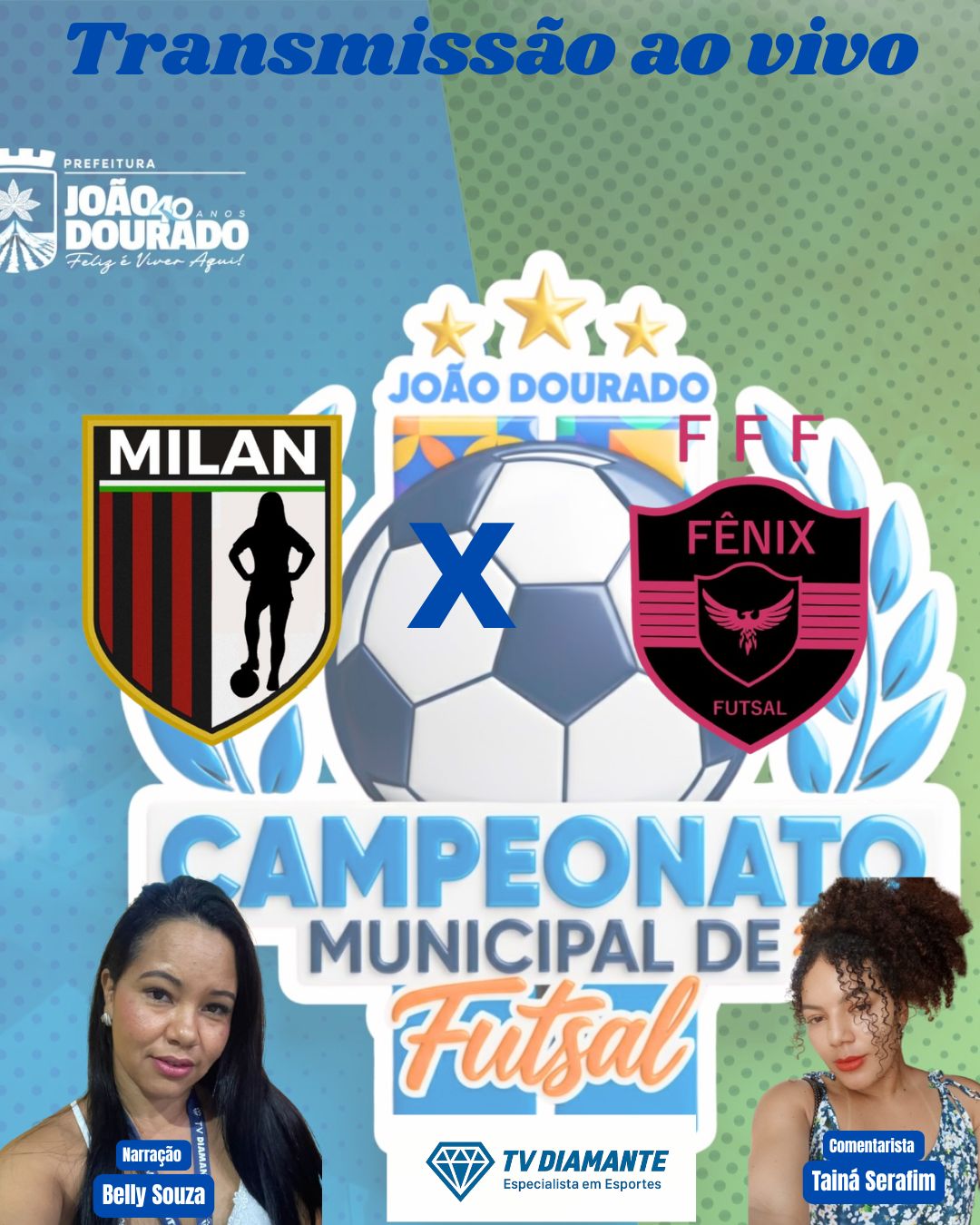 História na Tela: TV Diamante Inova com Narração Feminina na Final de Futsal!