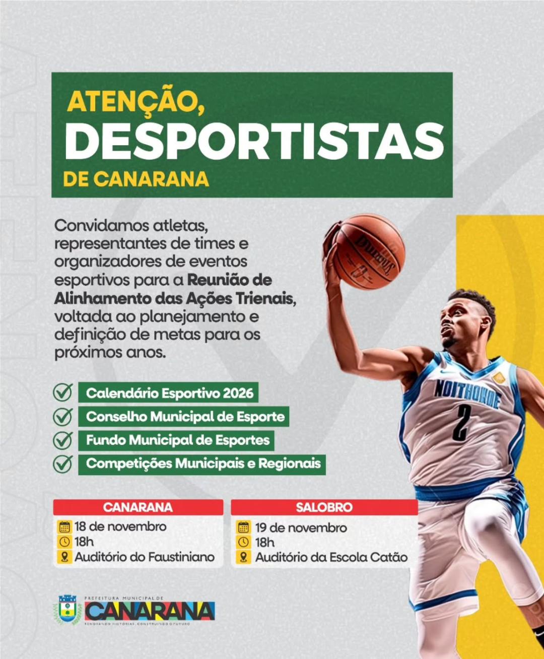 Secretaria de Cultura, Esporte e Lazer de Canarana  realiza reunião para alinhar ações trienais e fortalecer o esporte local