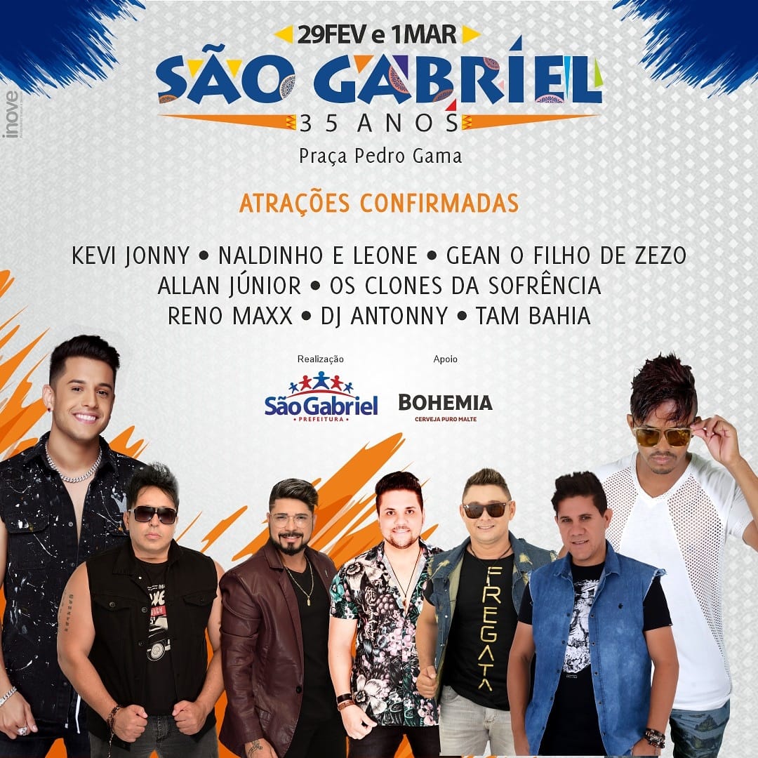 Aniversário da Cidade São Gabriel: 35 anos 👉Anota aí na sua agenda e participe dessa festa!
