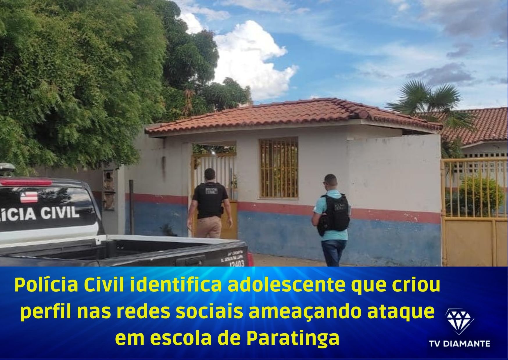 ​Polícia Civil identifica adolescente que criou perfil nas redes sociais ameaçando ataque em escola de Paratinga